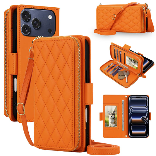 New Crossbody RFID Blocking Zipper Wallet Case for iPhone 17 Pro Max