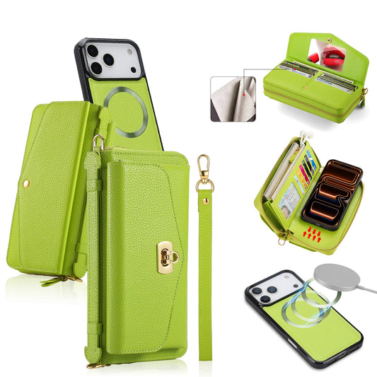 New Crossbody  2-In-1 RFID Blocking Zipper Wallet Case for iPhone 17 Pro Max