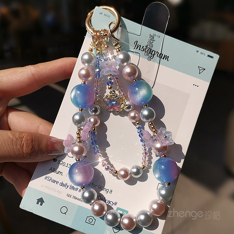 New Bling Crystal Charm Keychain Phone Lanyard