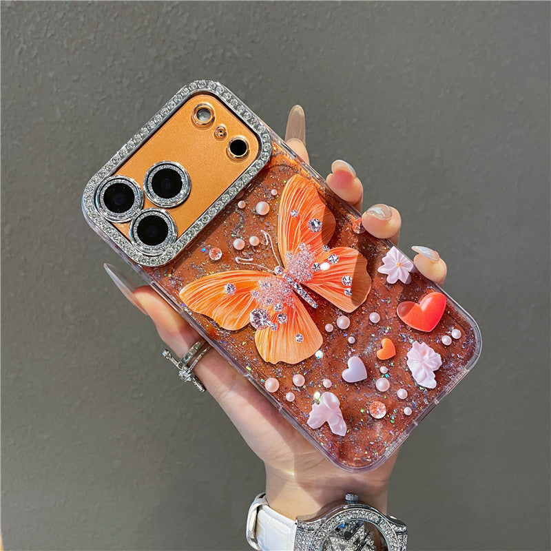 New Bling Butterfly Rhinestones Phone Case for iPhone 17 Pro Max