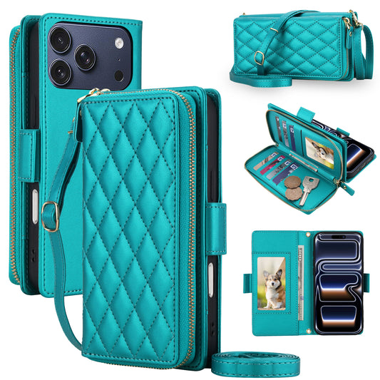 New Crossbody RFID Blocking Zipper Wallet Case for iPhone 17 Pro Max