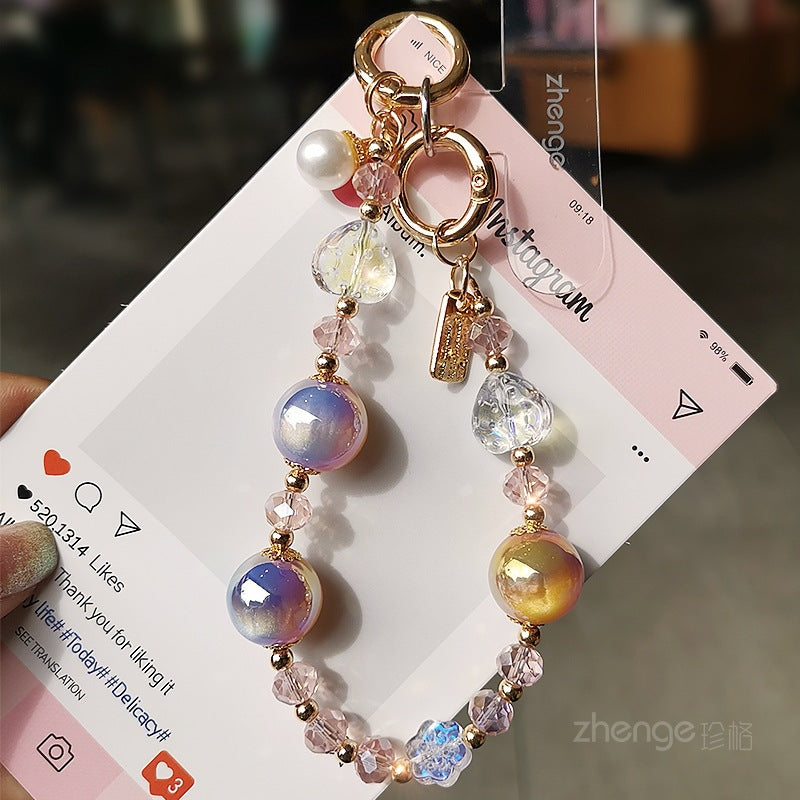 New Bling Crystal Charm Keychain Phone Lanyard